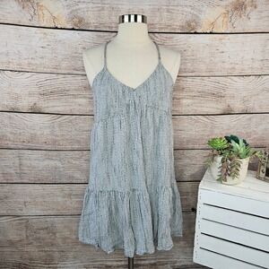 Aerie Dress XS Striped Black White Halter‎ Sundress Sleeveless Casual
